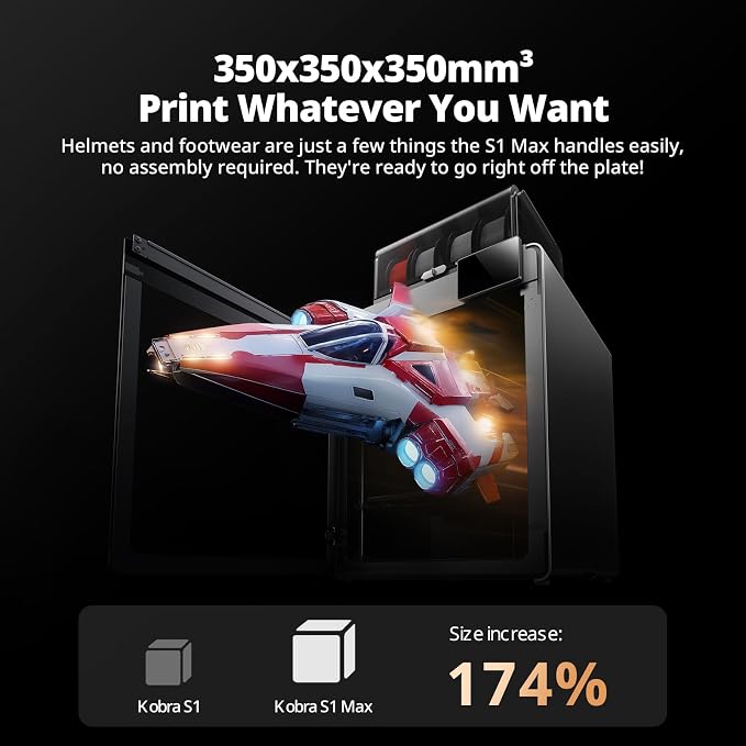 Anycubic Kobra S1 Max Combo 3D Printer, Large Build Size 350x350x350 mm³