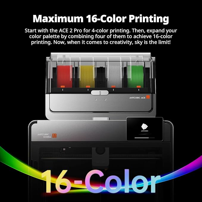 Anycubic Kobra S1 Max Combo 3D Printer, Large Build Size 350x350x350 mm³