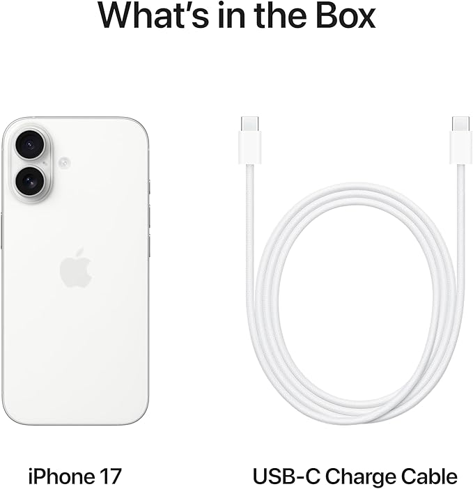Apple iPhone 17 256 GB: 6.3-inch Display with ProMotion, A19 Chip, Center Stage Front Camera for Smarter Group Selfies, Improved Scratch Resistance, All-Day Battery Life; White