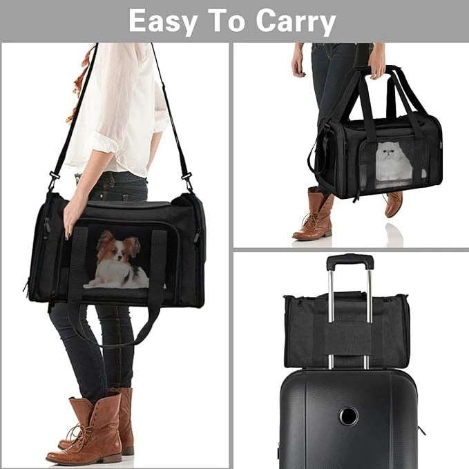 Medium Soft Pet Carrier Bag for Cats & Small Dogs – Foldable Travel Carrier