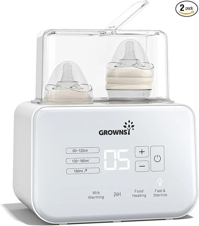 GROWNSY 10-in-1 Baby Bottle Warmer & Steriliser – Fast Milk & Food Warmer with LCD Display, 24H Keep Warm & Defrost