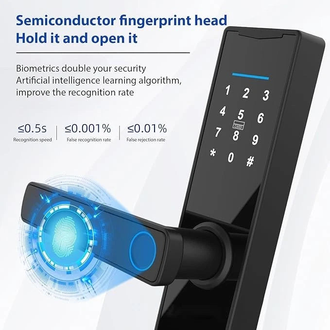 Tuya Smart Door Lock – Fingerprint &amp; Keypad Electronic Deadbolt