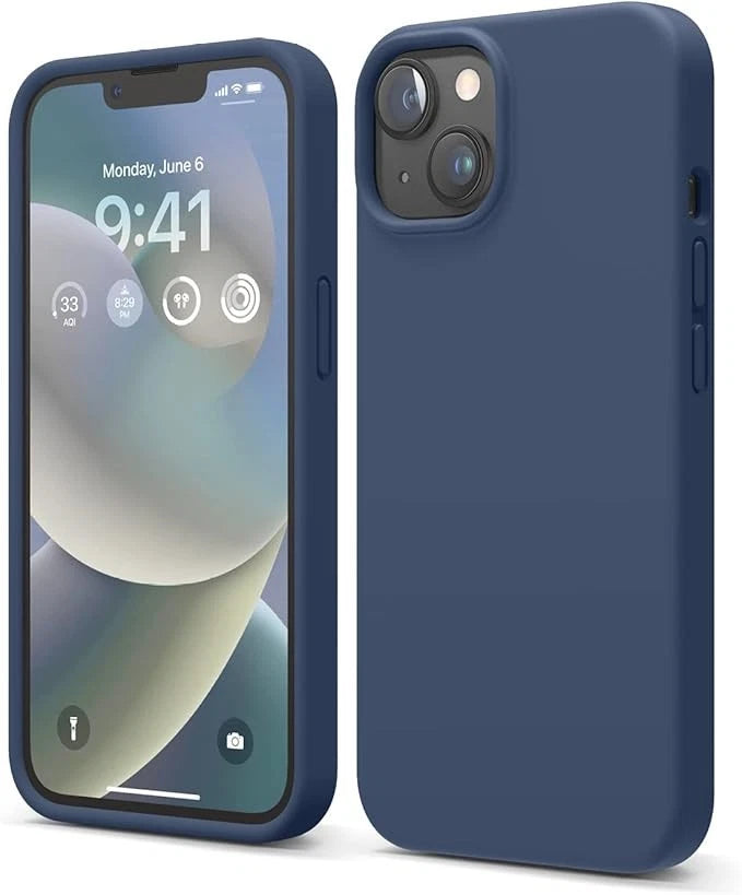 elago Liquid Silicone Case for iPhone 13 & iPhone 14 6.1" Jean Indigo Premium Shockproof Protective Cover, Soft Microfiber Lining, Anti-Scratch, Non-Slip 360° Protection
