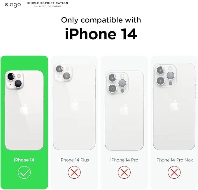 elago Liquid Silicone Case for iPhone 13 & iPhone 14 6.1" Jean Indigo Premium Shockproof Protective Cover, Soft Microfiber Lining, Anti-Scratch, Non-Slip 360° Protection