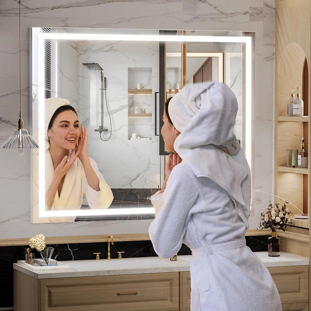 Hollywood Vanity Mirror with LED Lights – 70 × 50cm