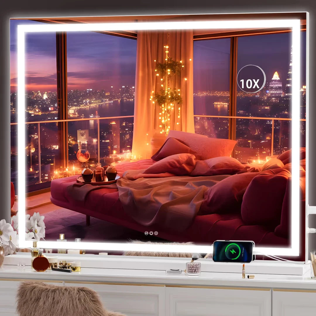 Hollywood Vanity Mirror with LED Lights – 70 × 50cm