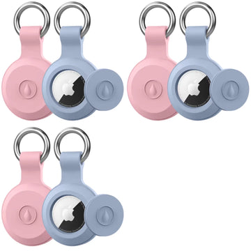 Apple AirTag Protective TPU Case with Keyring – Pink & Mint Full Cover
