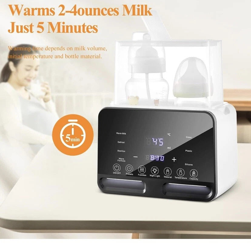 Baby Bottle Warmer Steriliser Fast Milk Bottle Warmer with LCD Display UK Plug