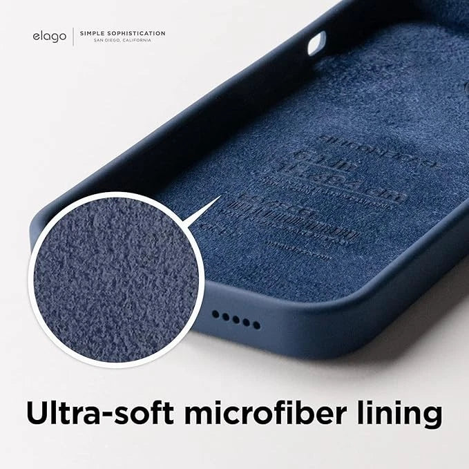 elago Liquid Silicone Case for iPhone 13 & iPhone 14 6.1" Jean Indigo Premium Shockproof Protective Cover, Soft Microfiber Lining, Anti-Scratch, Non-Slip 360° Protection