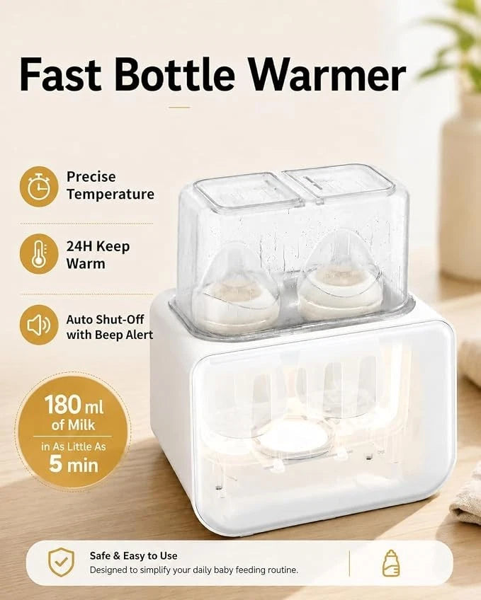 GROWNSY 10-in-1 Baby Bottle Warmer & Steriliser – Fast Milk & Food Warmer with LCD Display, 24H Keep Warm & Defrost